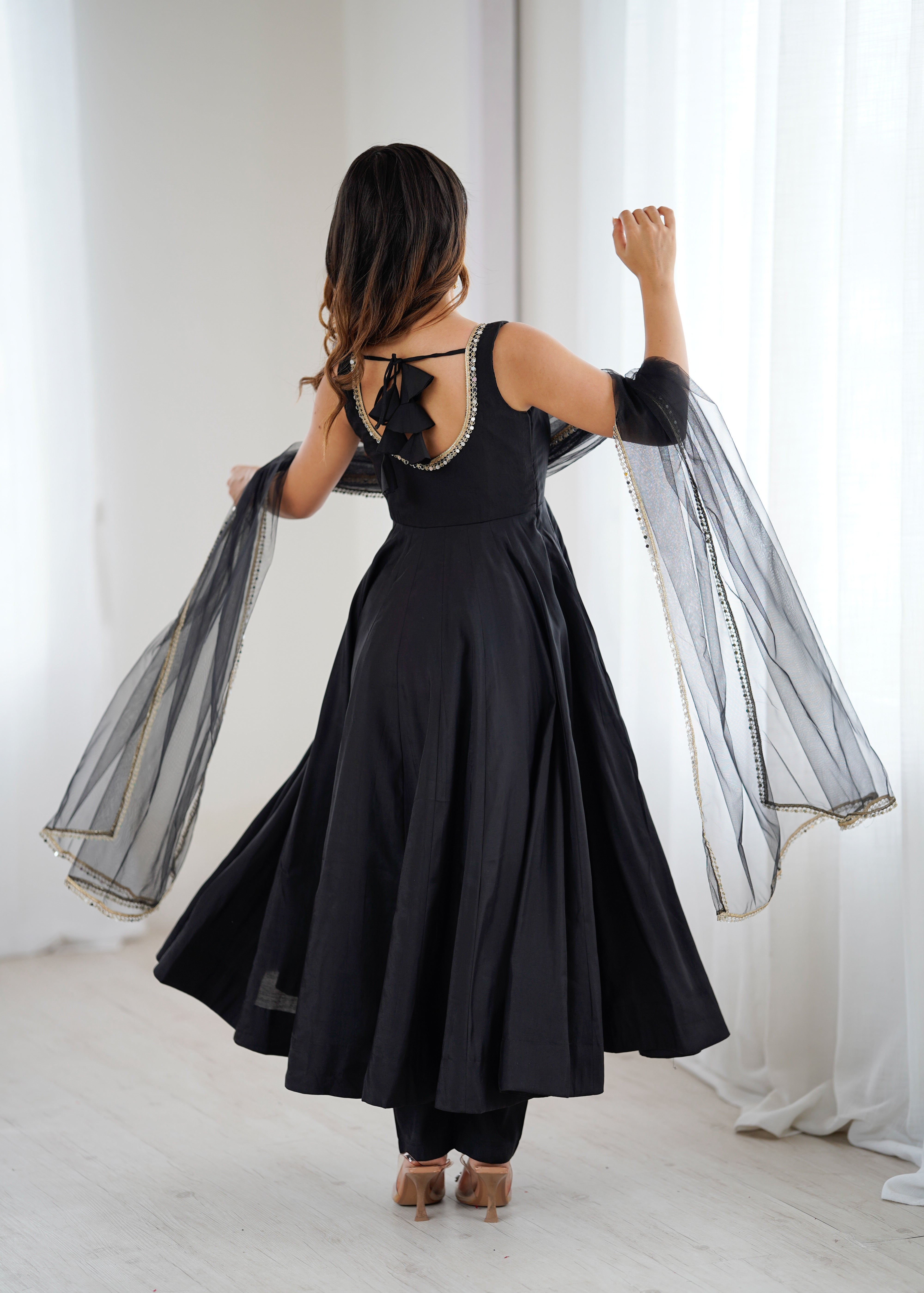 New Partywear Heavy Pure Roman Silk Fancy Designer Anarkali Suit