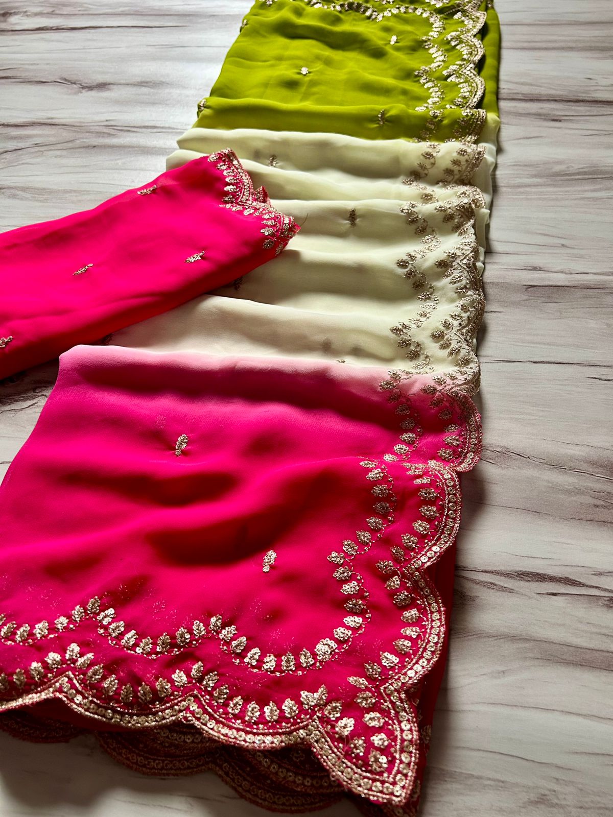 New Wedding Wear Soft Georgette Saree With Heavy Embroidery Sequence And Jari Work And Border Arca