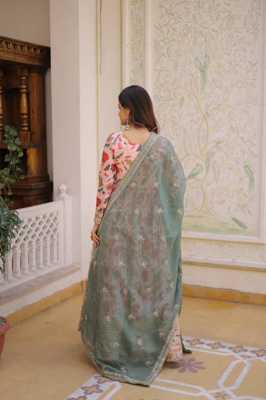 Digital Printed Anarkali Set with Dupatta