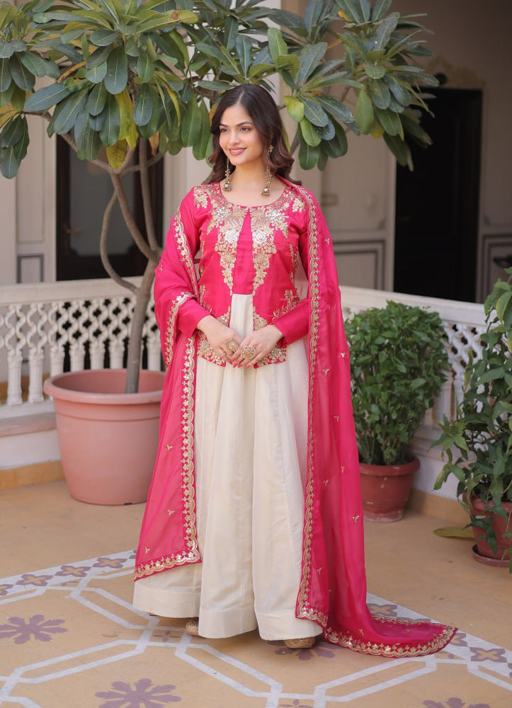 Designer Embroidered Gown with Dupatta