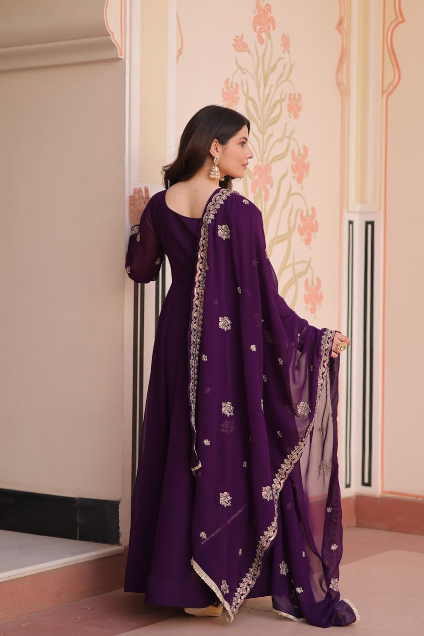Designer Premium Faux Blooming Beads Embroidered Anarkali Set