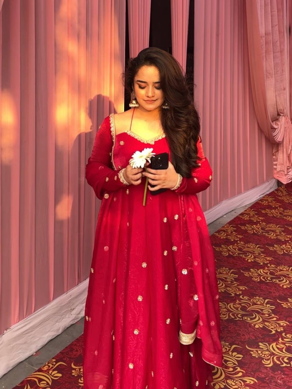 Vijodhya Red Premium Designer Anarkali Suit