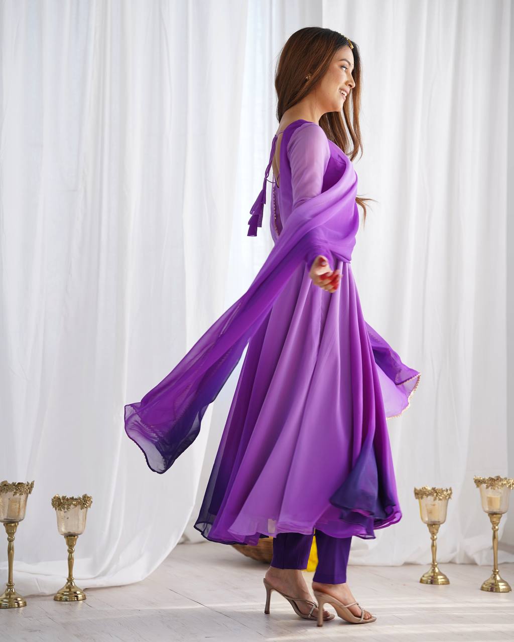 Wedding & Festive Wear Anarkali – Fully Stitched 6.5 Mtr Flair with Dupatta