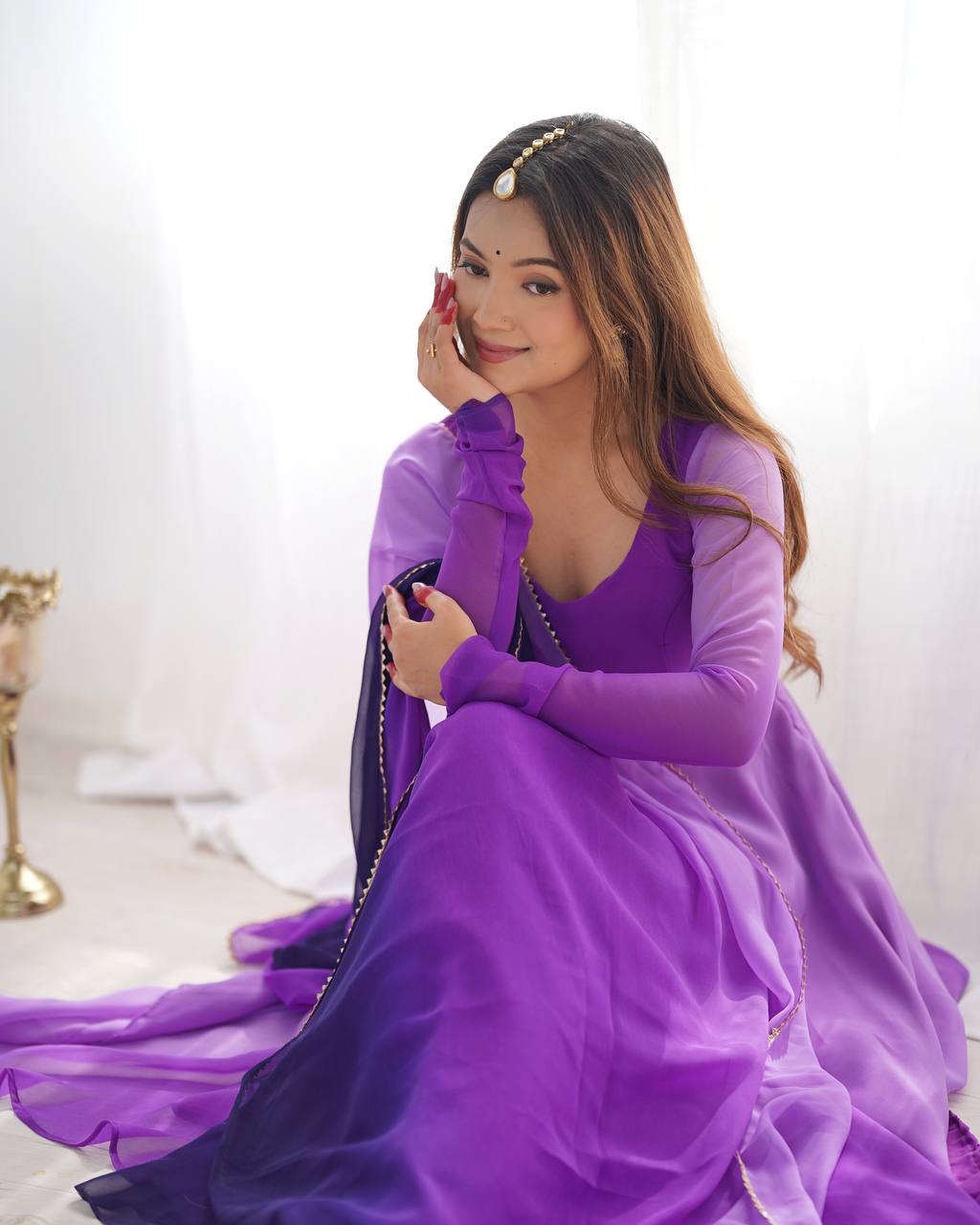 Wedding & Festive Wear Anarkali – Fully Stitched 6.5 Mtr Flair with Dupatta
