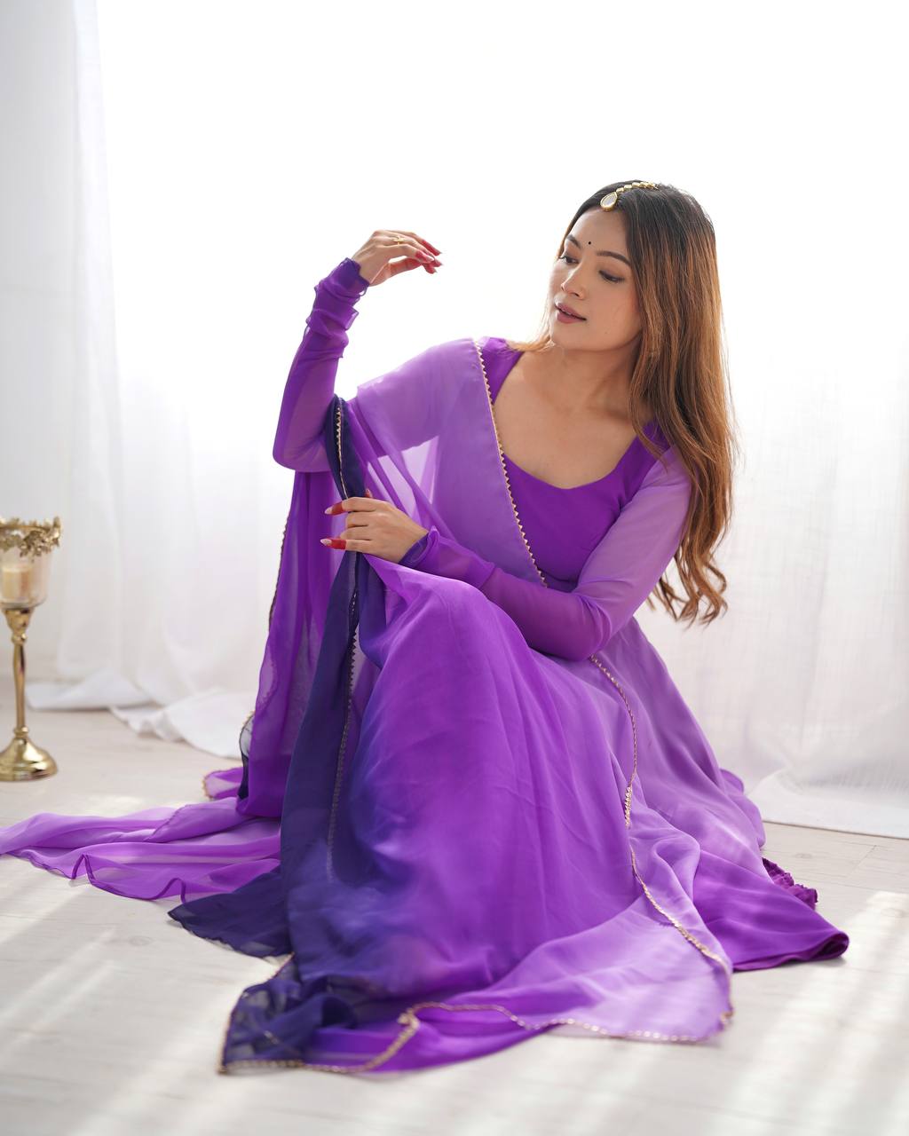 Wedding & Festive Wear Anarkali – Fully Stitched 6.5 Mtr Flair with Dupatta