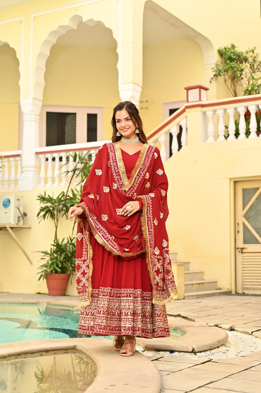 Premium Quality Faux Blooming Embroidered Anarkali Set