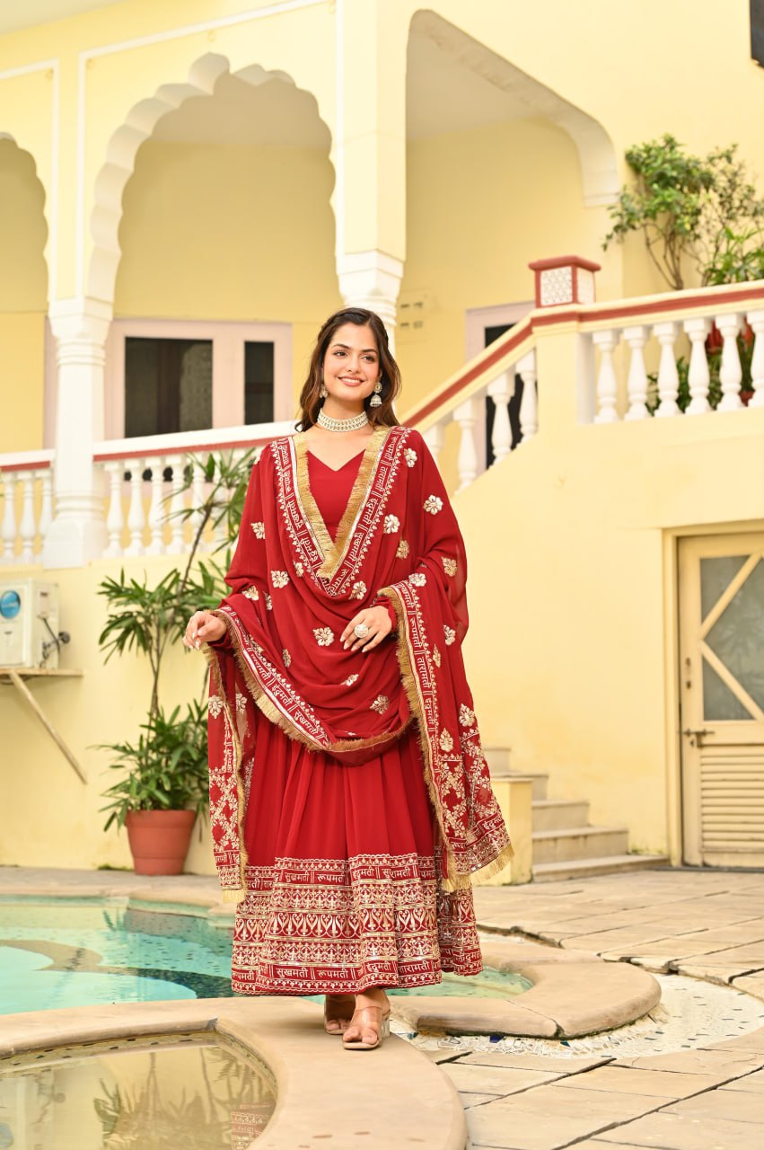 Premium Quality Faux Blooming Embroidered Anarkali Set
