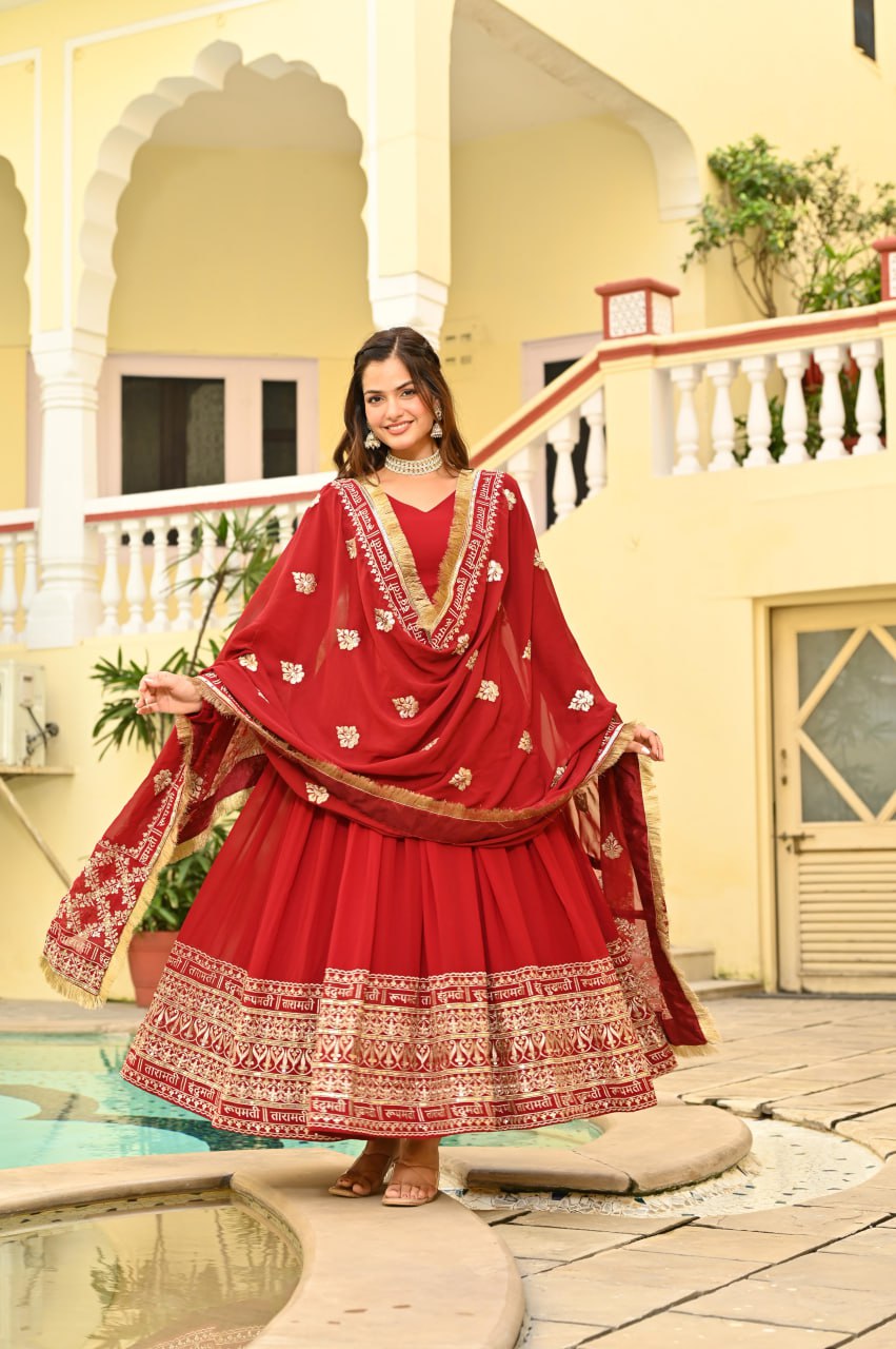 Premium Quality Faux Blooming Embroidered Anarkali Set