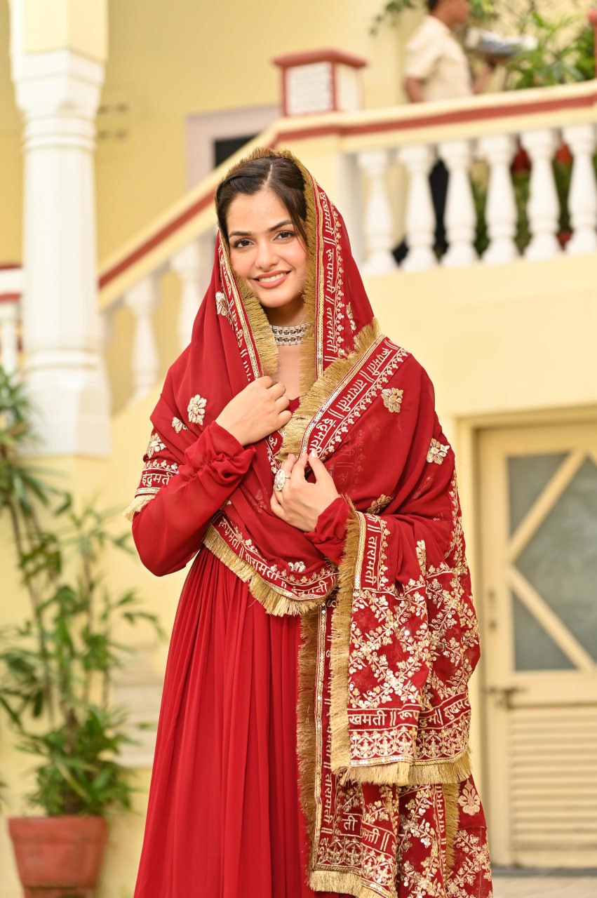Premium Quality Faux Blooming Embroidered Anarkali Set