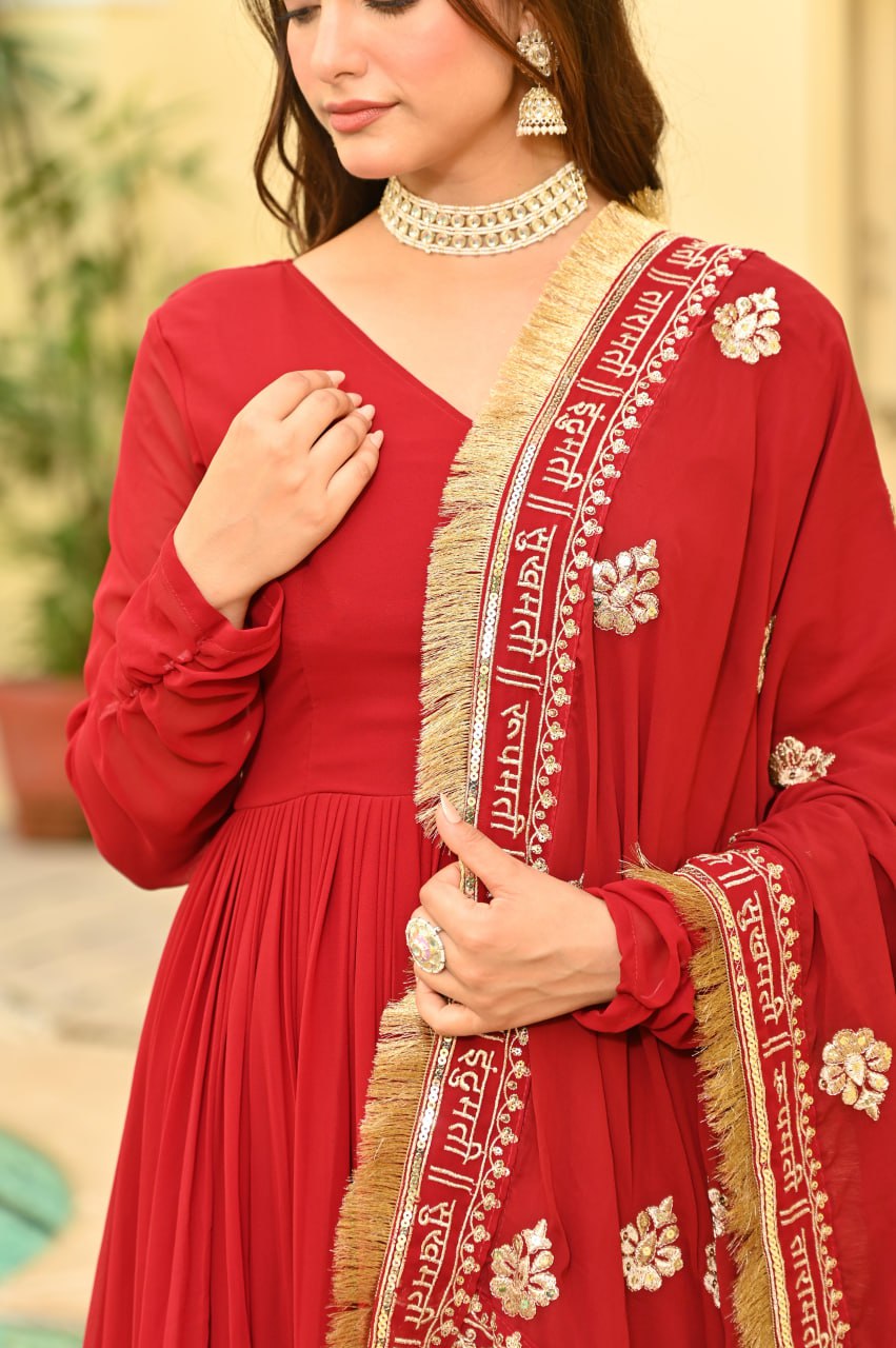 Premium Quality Faux Blooming Embroidered Anarkali Set