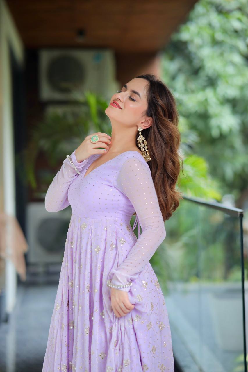 Purple Color New Designer Premium Anarkali Set