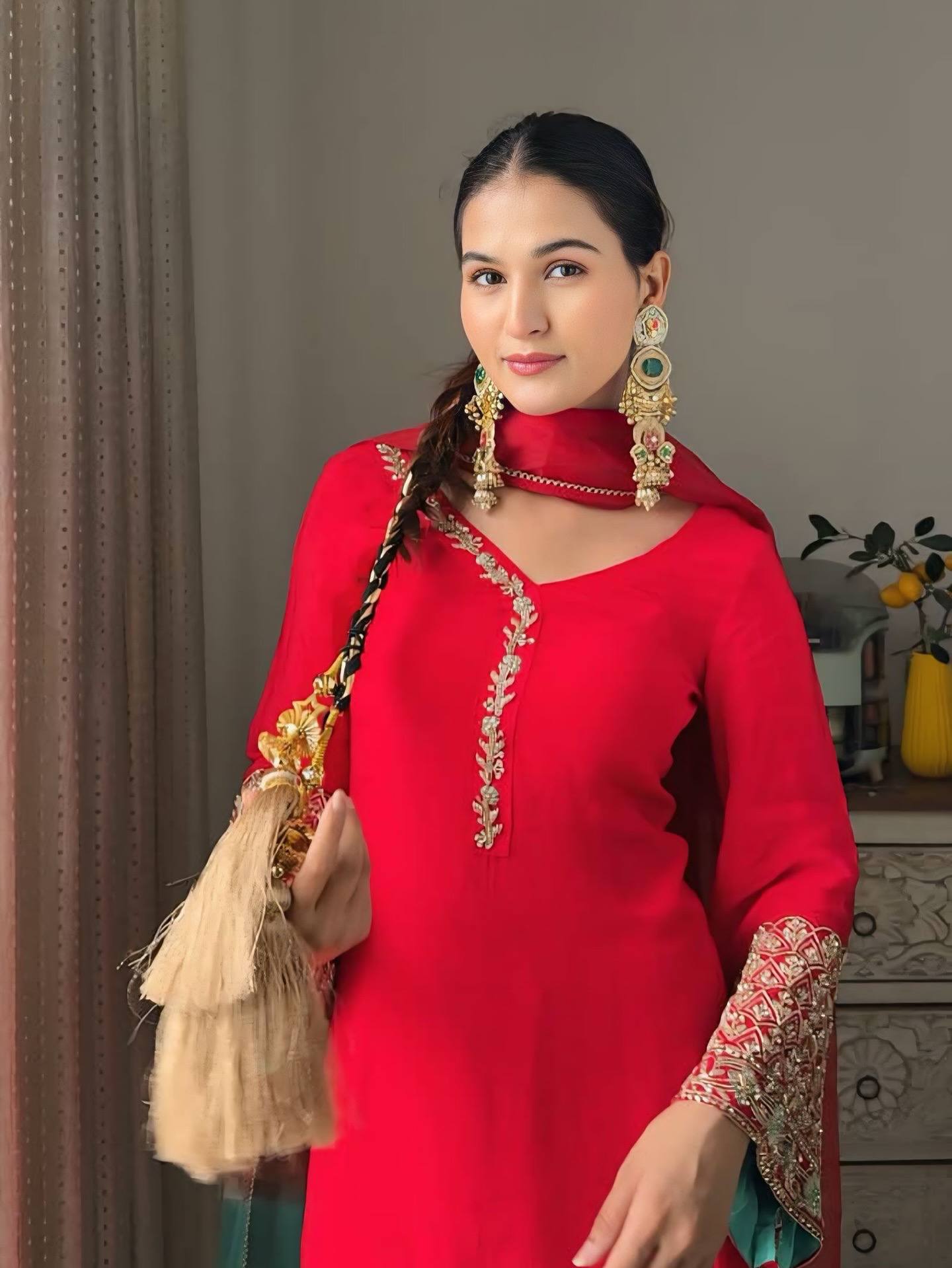Heavy Fox Georgette Kurta Pant Dupatta Set – Party & Festive Wear
