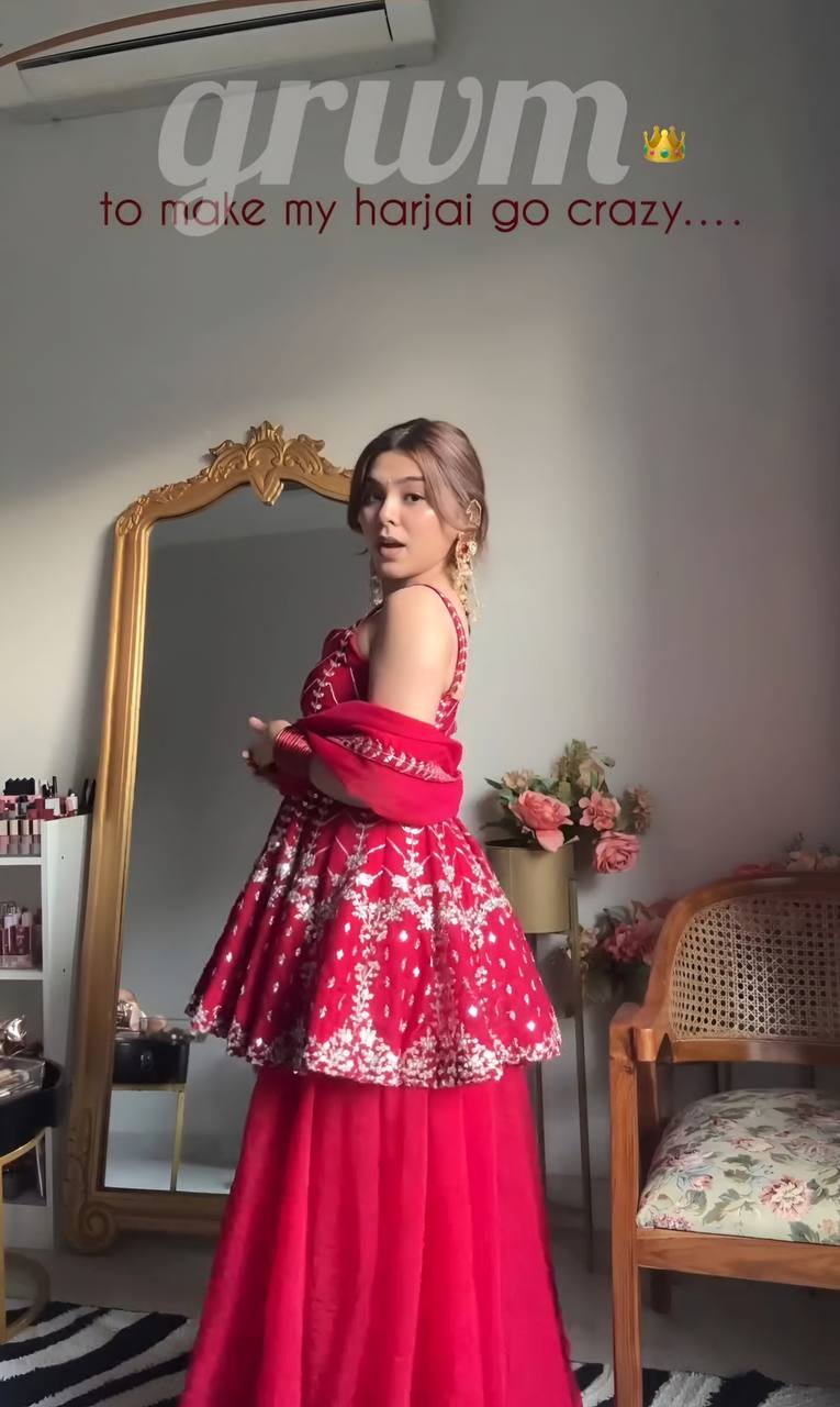 Faux Blooming Embroidered Kurta Sharara Set with Dupatta