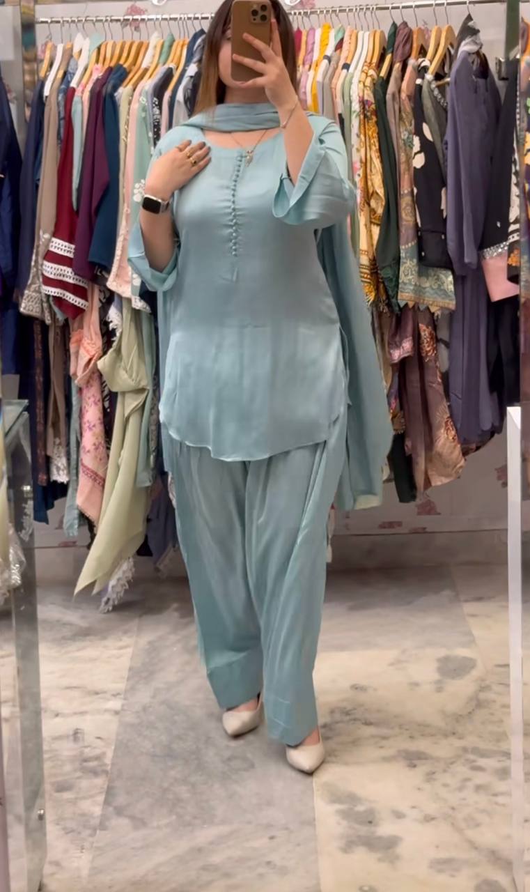 New Designer Partylook Premium Farshi Salwar Suit Set