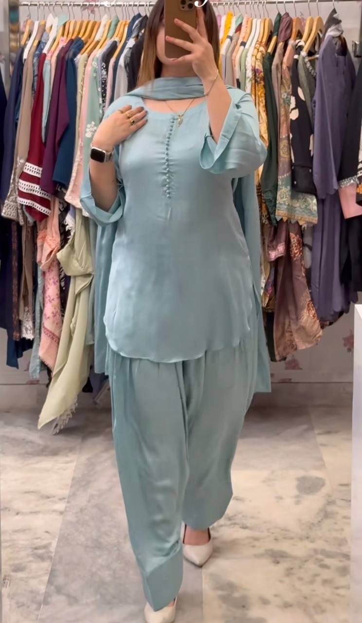 New Designer Partylook Premium Farshi Salwar Suit Set