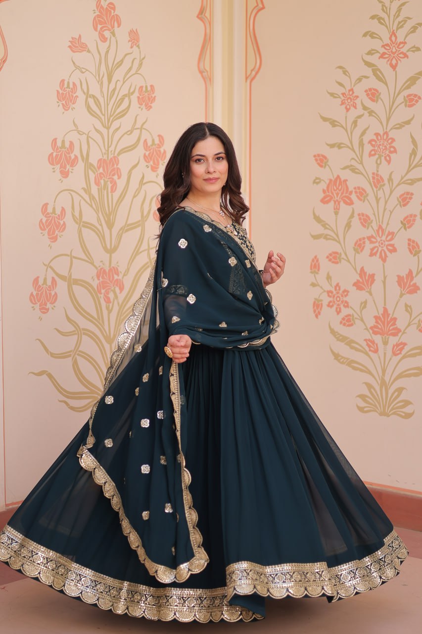 New Functionwear Faux Blooming Anarkali Set