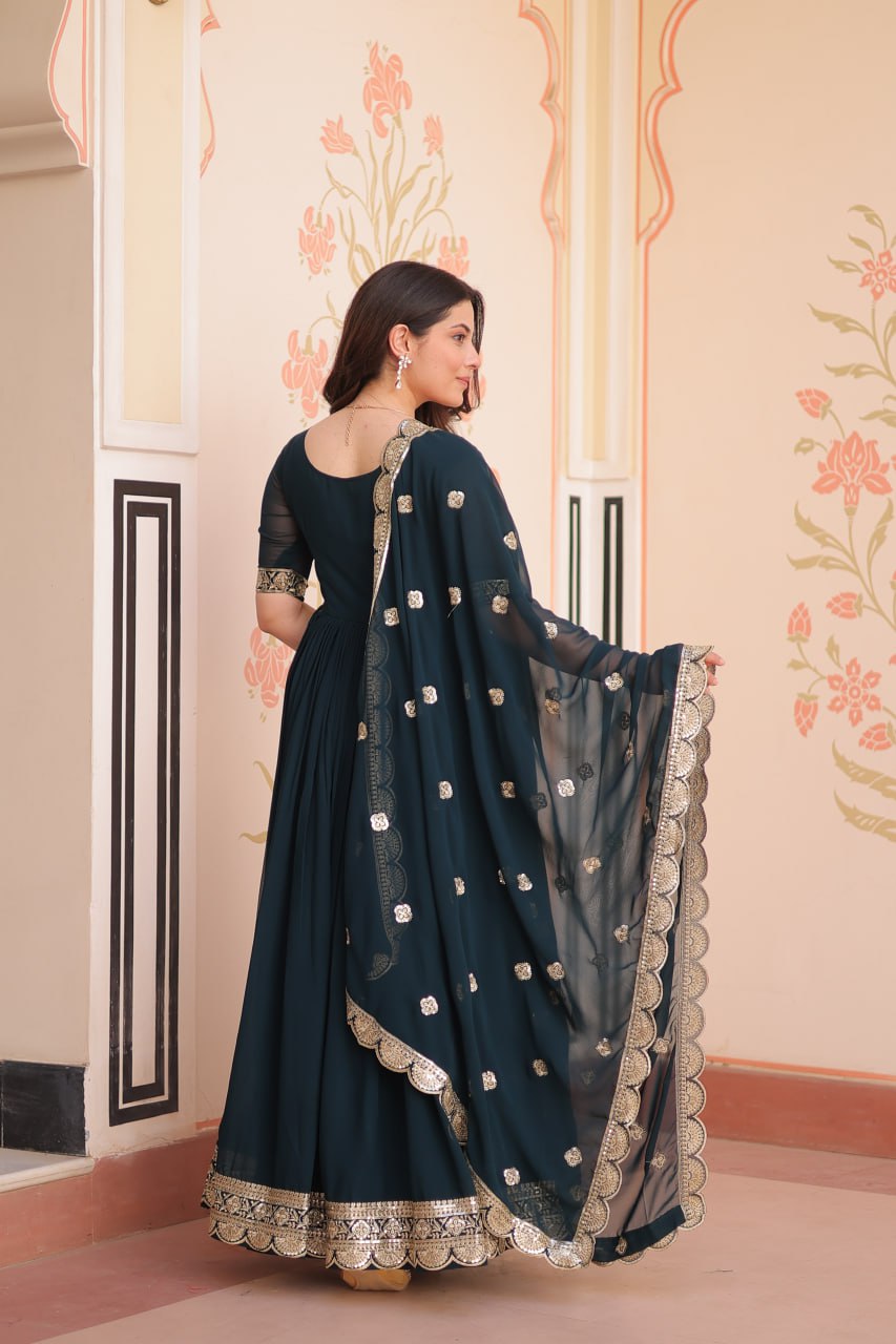 New Functionwear Faux Blooming Anarkali Set