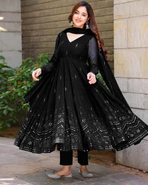 Scrumptious Black Anarkali Suit