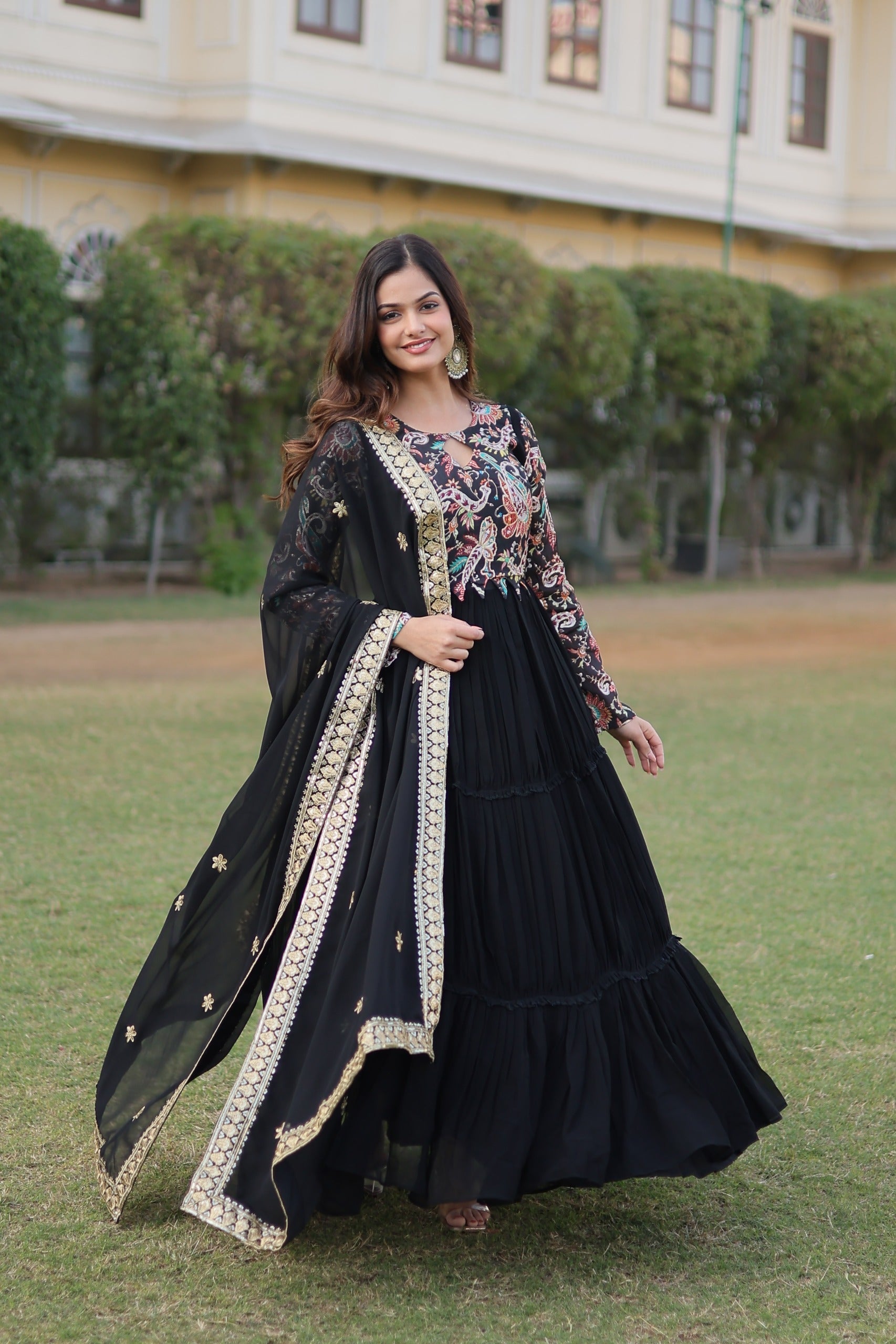 Petrichor Black Anarkali Set