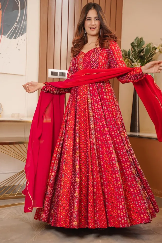 Phenomenal Red Anarkali Set