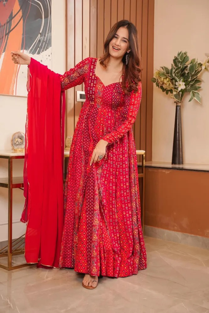 Phenomenal Red Anarkali Set