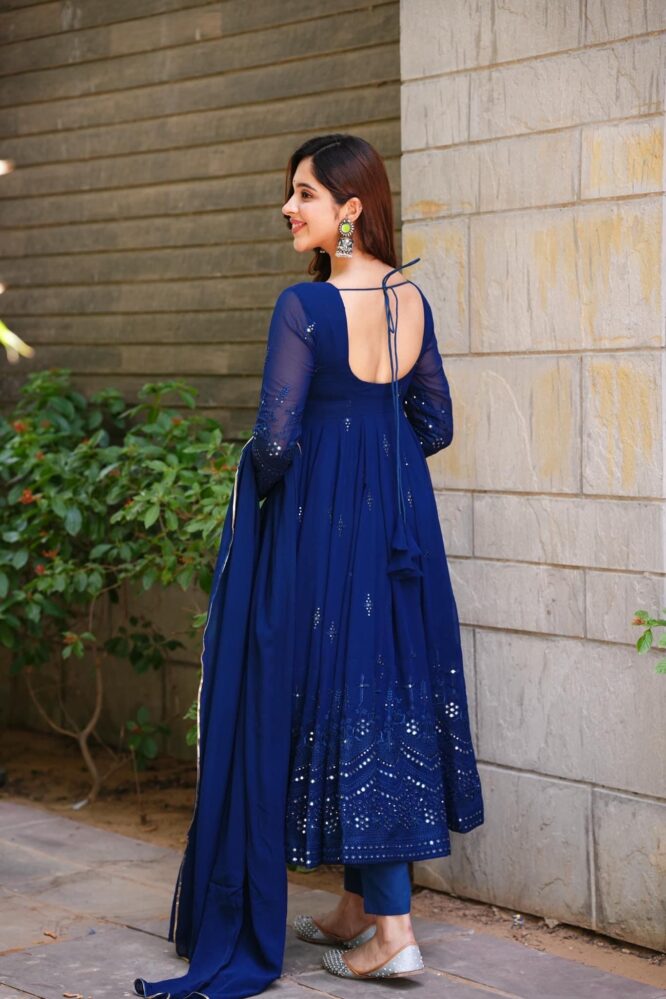 Tempting  Blue Anarkali Suit Set