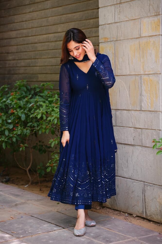 Tempting  Blue Anarkali Suit Set