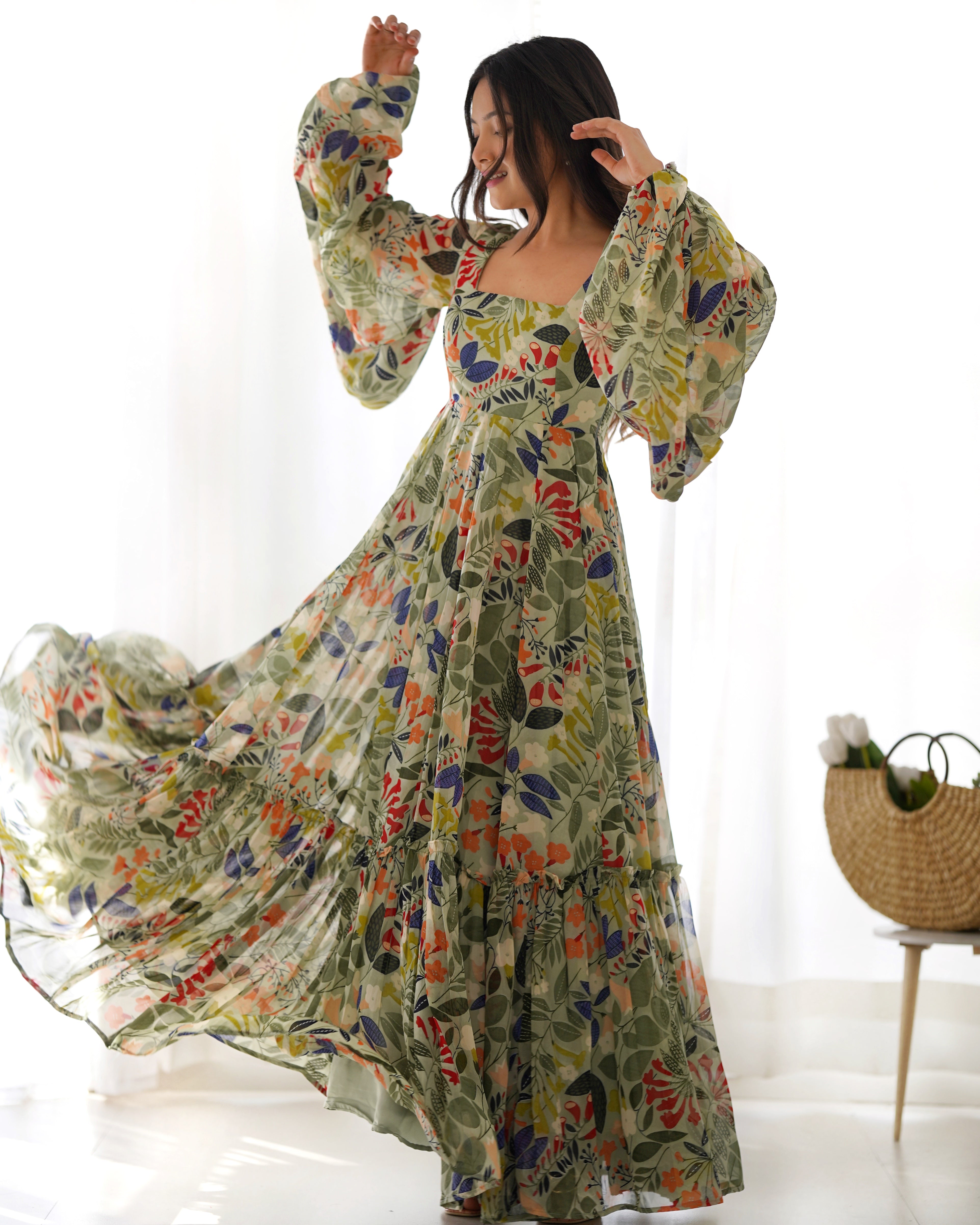 Arresting Pista Anarkali Suit