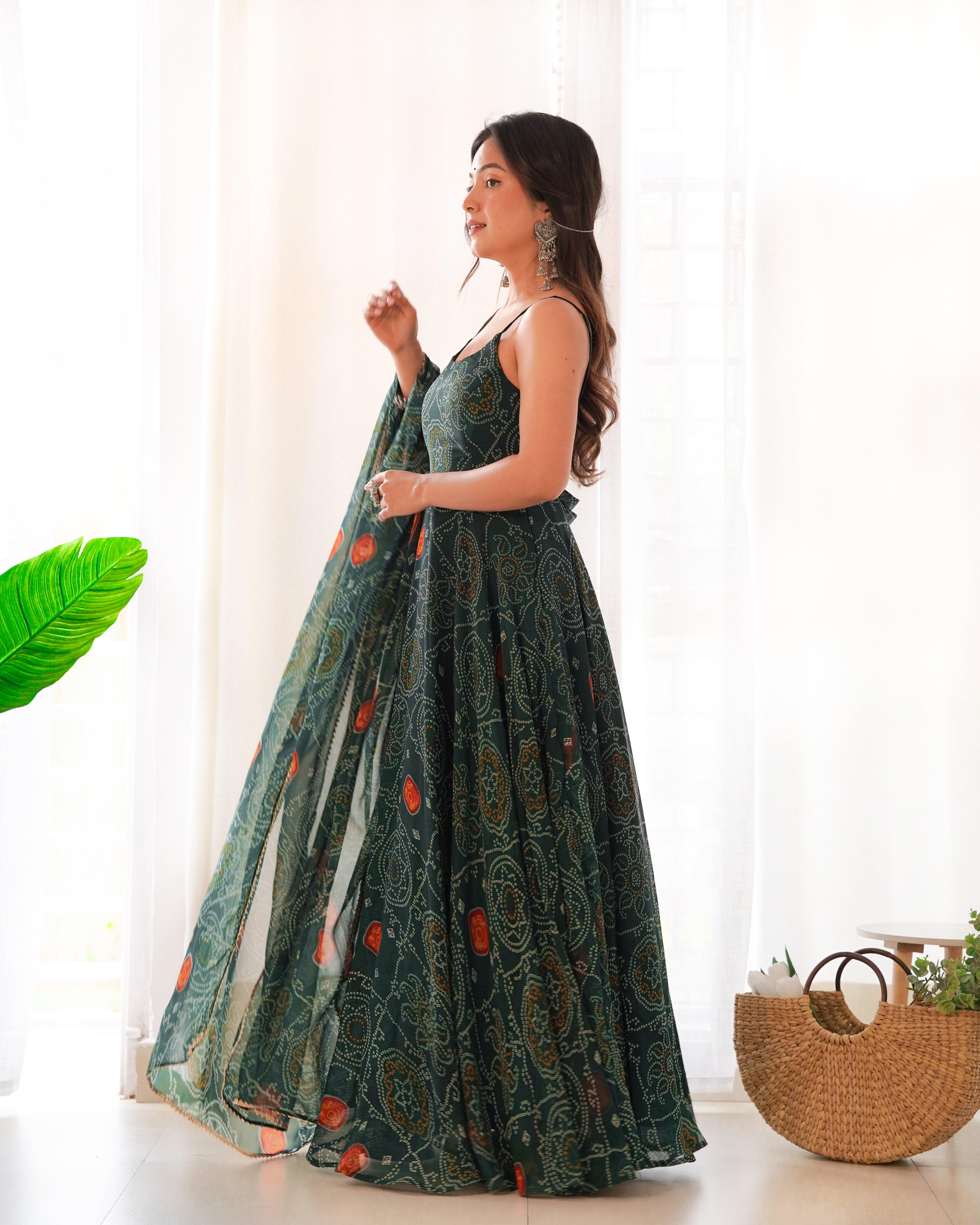 Amiable Green Anarkali Suit