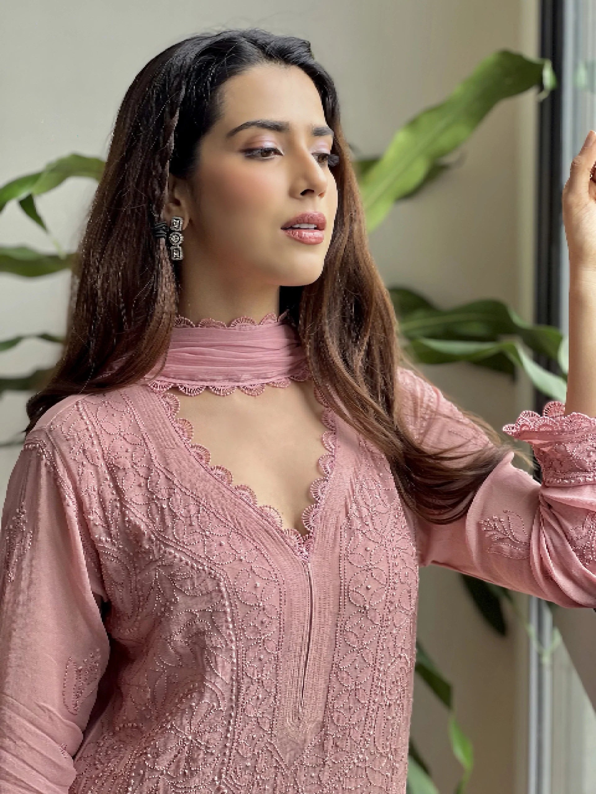 Pink kurta With Dupatta Set