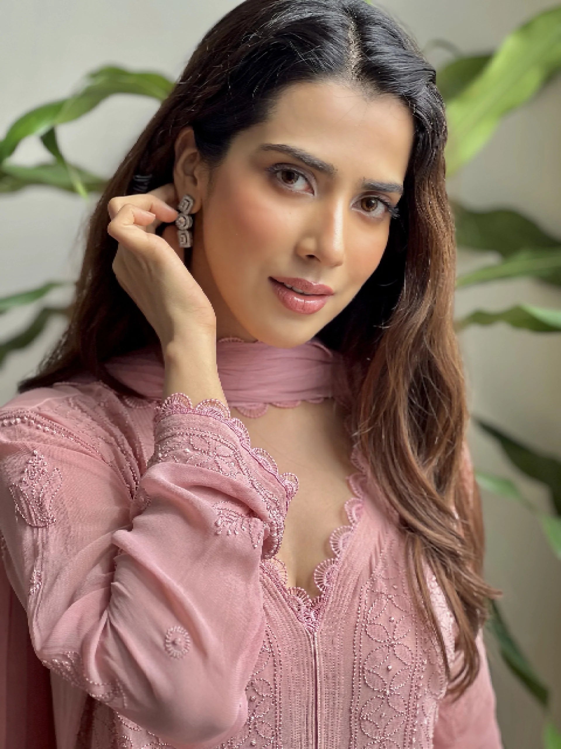 Pink kurta With Dupatta Set