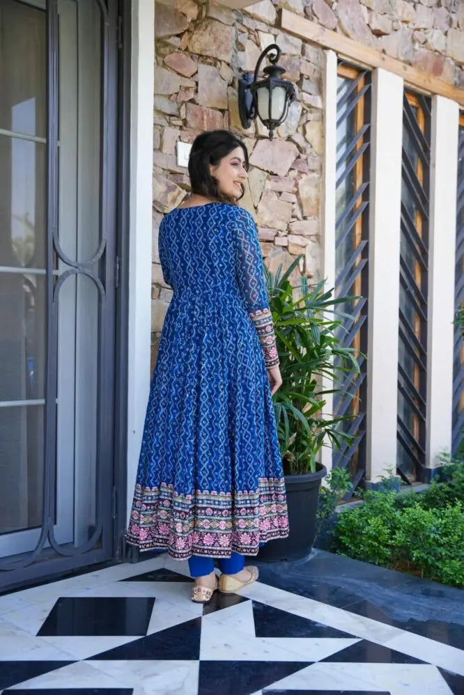 Lagniappe Blue Anarkali Set