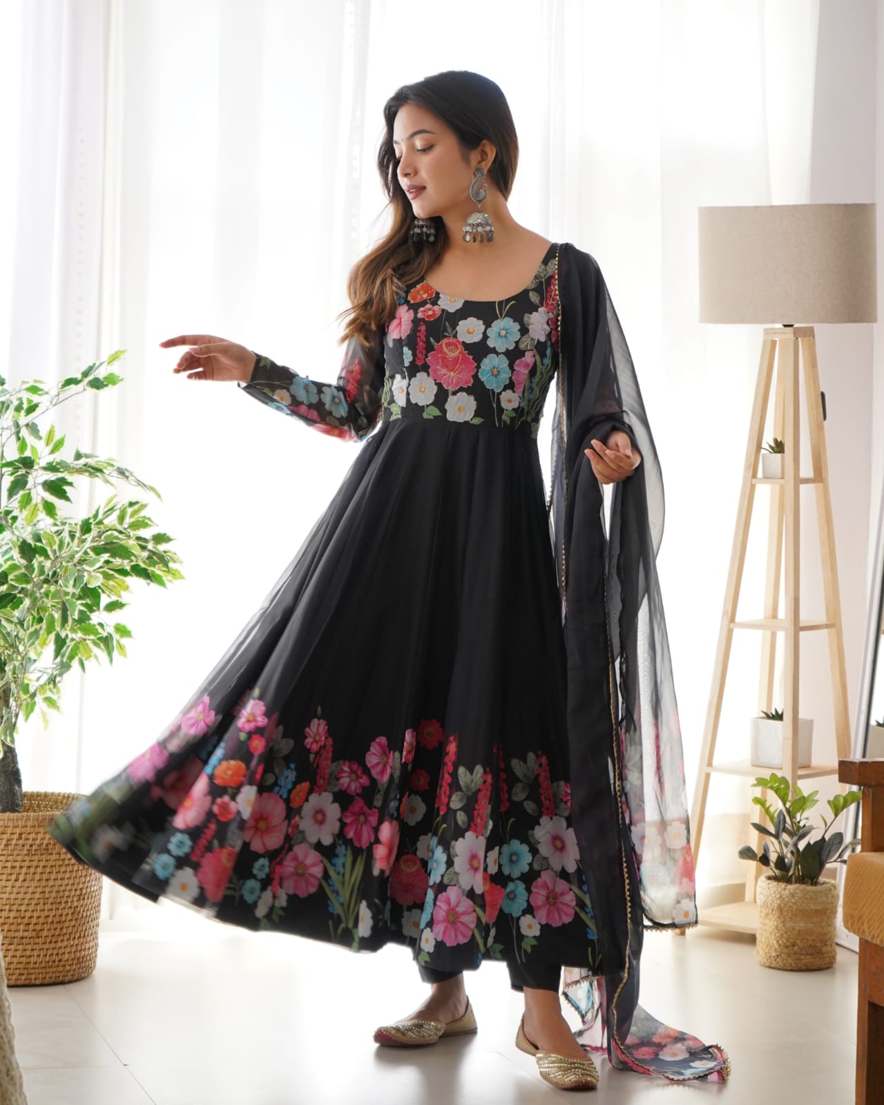 Dissemble Black Anarkali Suit Set