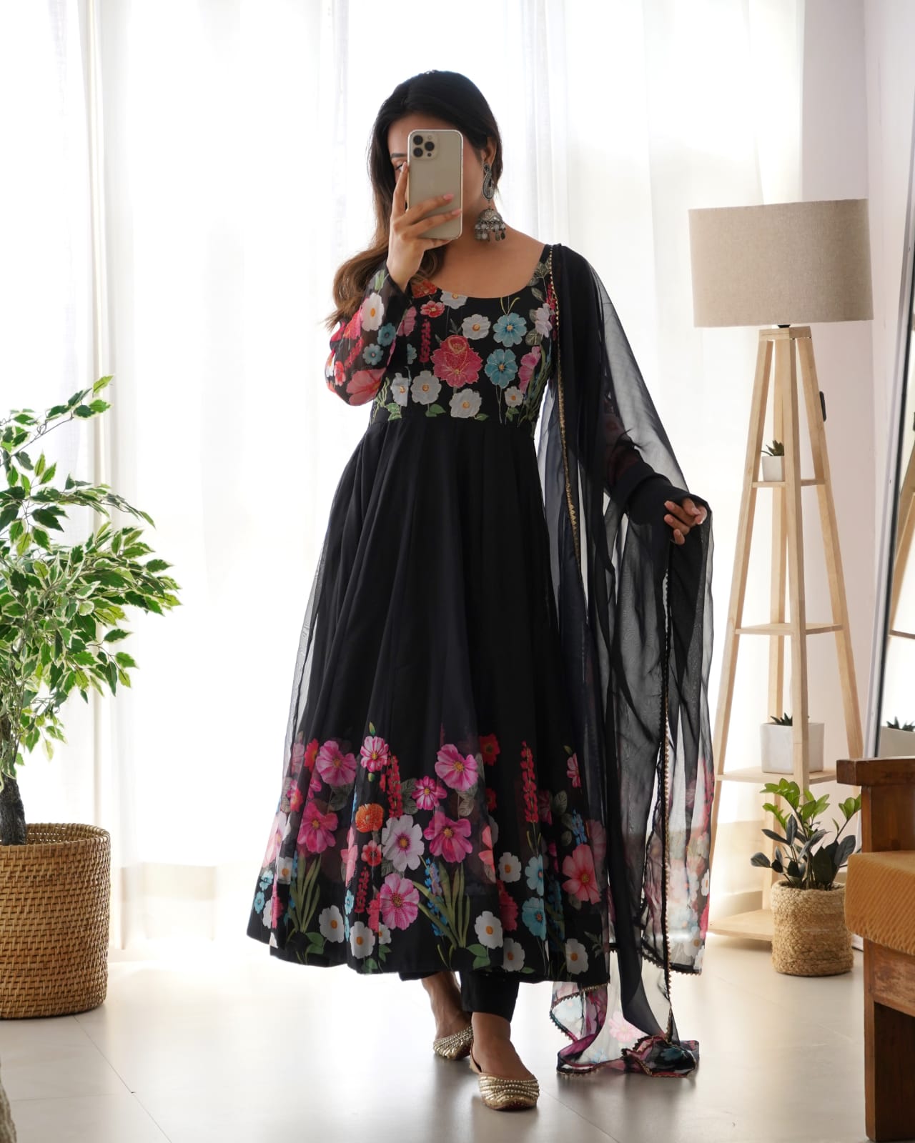 Dissemble Black Anarkali Suit Set