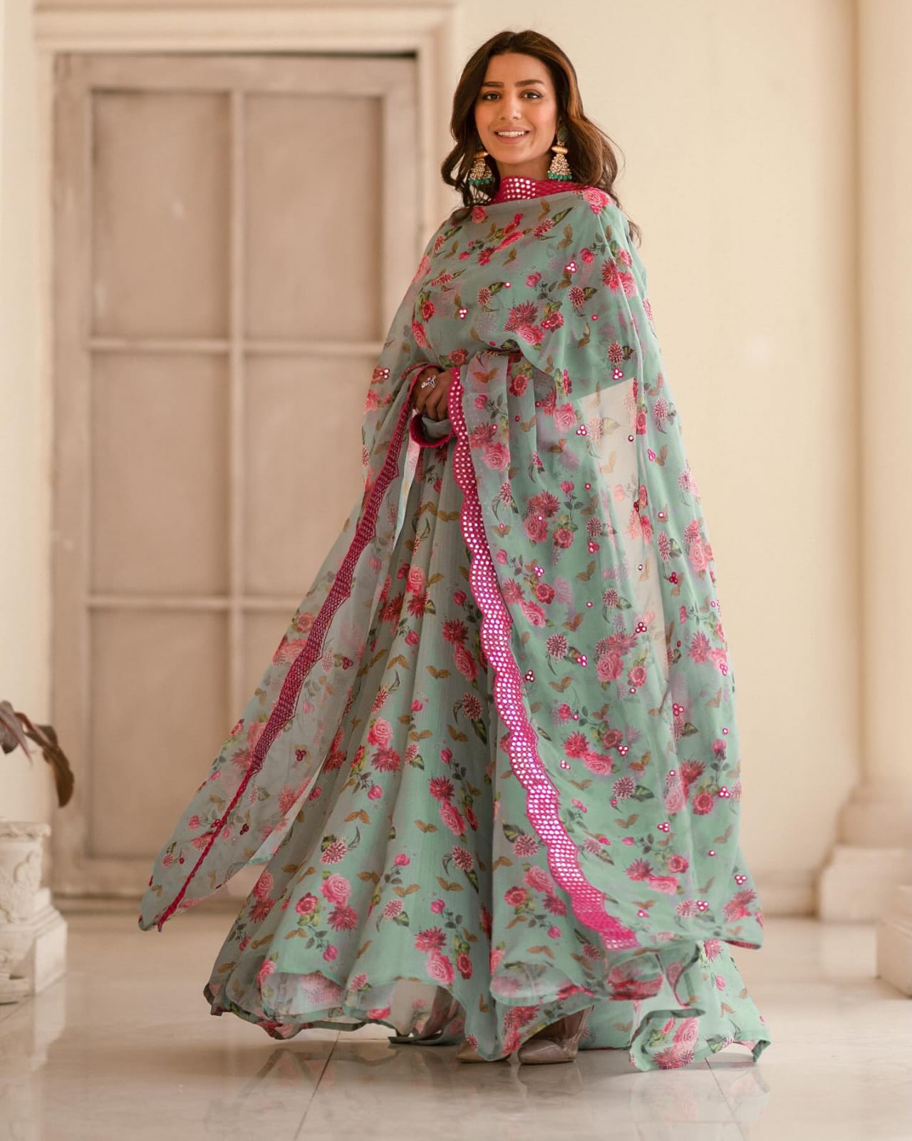 Imbrication Anarkali Suit Set