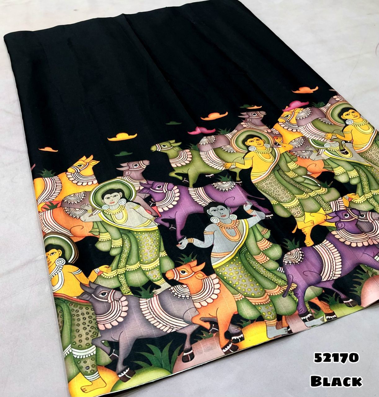 New Designer Handloom Tussar Silk Kalamkari Digital Printed Saree