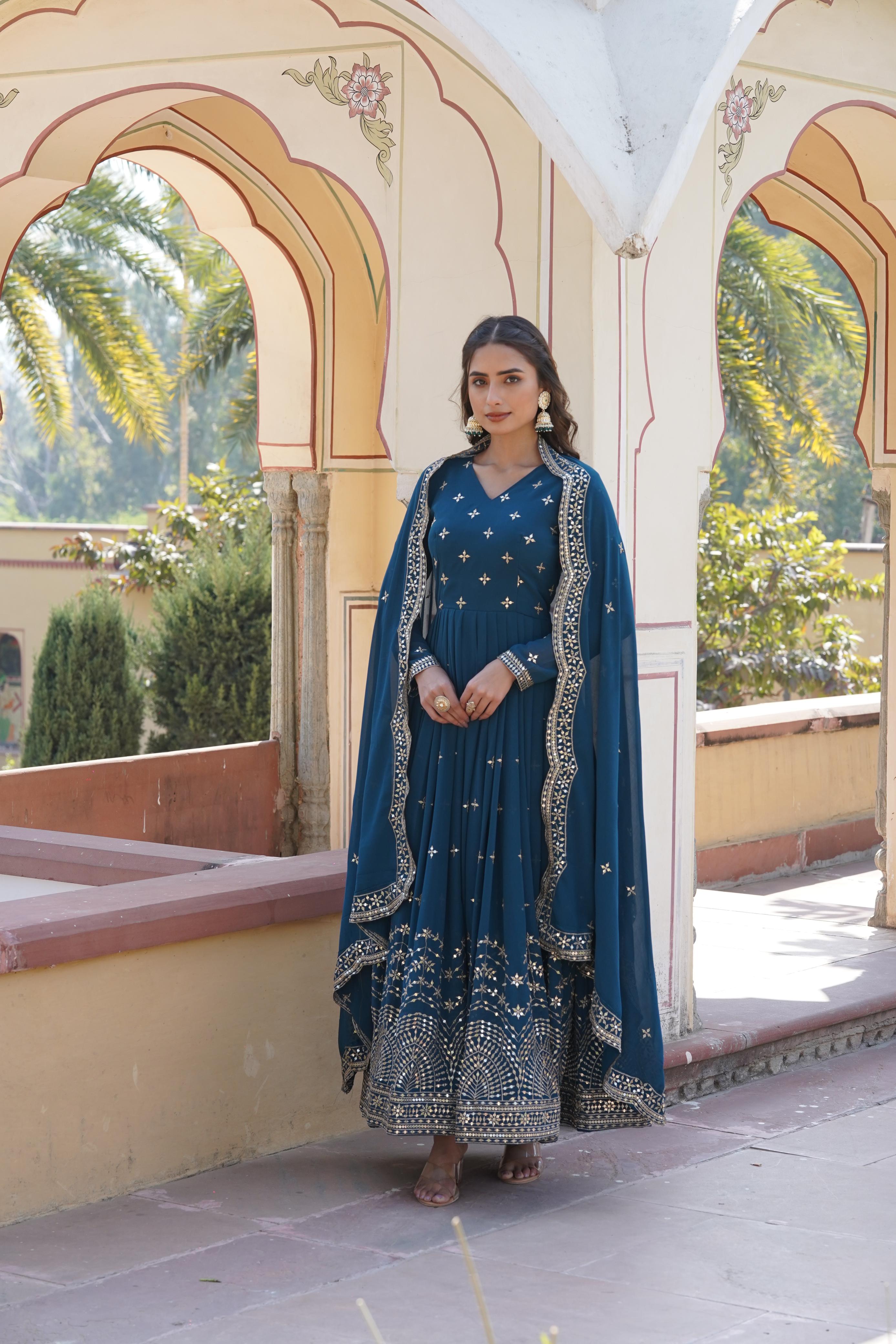 Beautiful Blue Anarkali gown