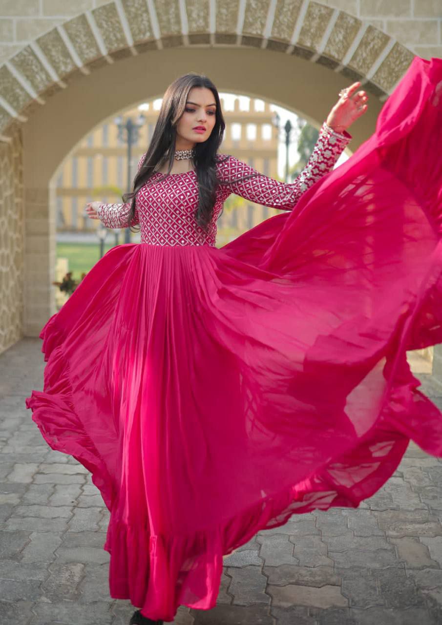 Mellifluous Pink Anarkali Set