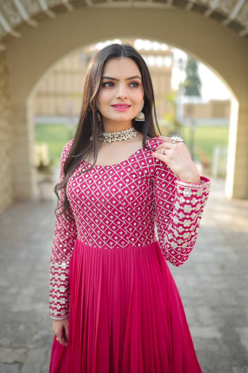 Mellifluous Pink Anarkali Set