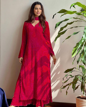 Red kurta With Dupatta Set