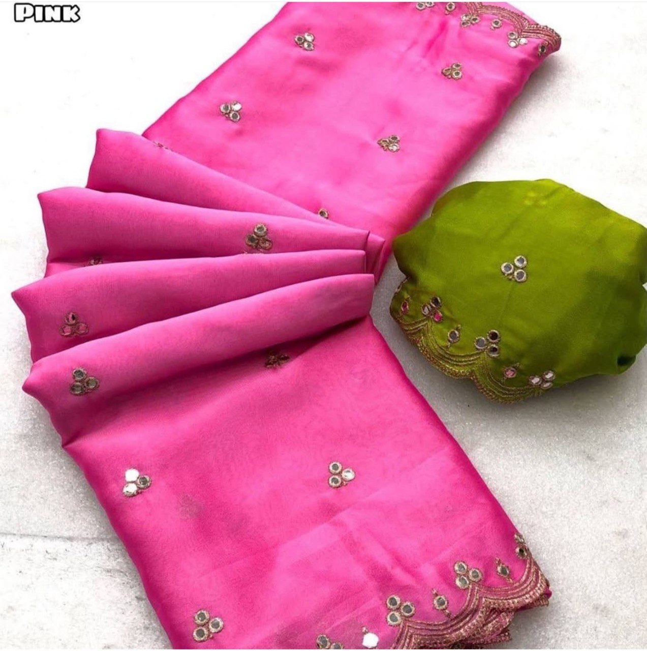 New Designer Look Rangoli Silk Embroidery Lace Border Saree in 2 Color