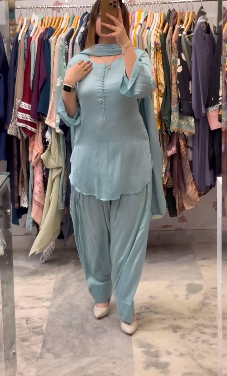New Designer Partylook Premium Farshi Salwar Suit Set