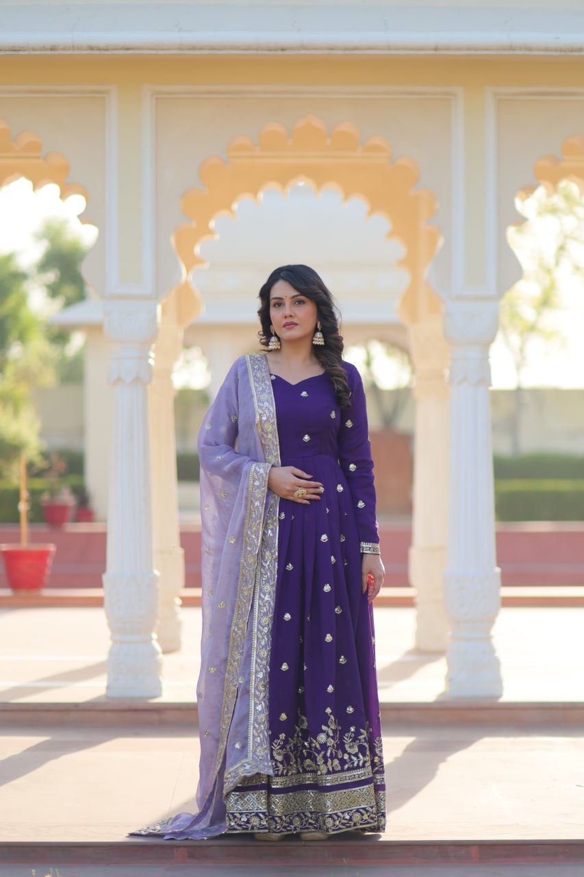 Premioum Designer Star Georgette Anarkali Set With Dupatta