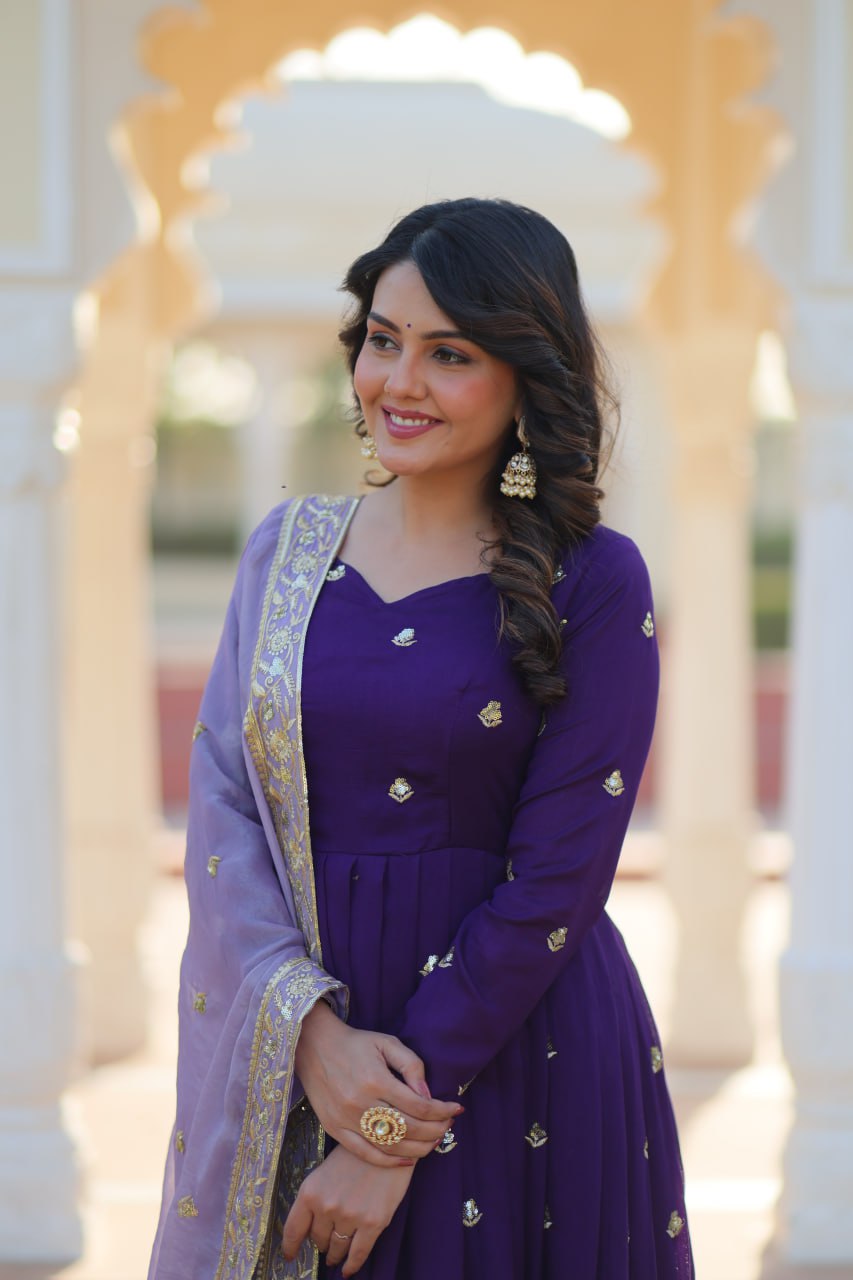 Premioum Designer Star Georgette Anarkali Set With Dupatta