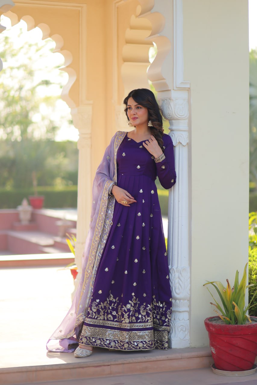 Premioum Designer Star Georgette Anarkali Set With Dupatta