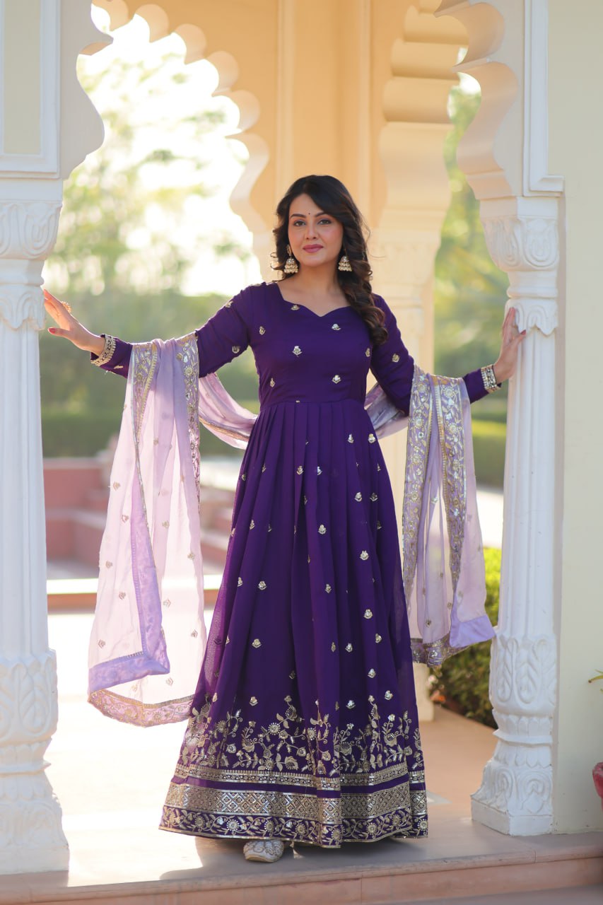 Premioum Designer Star Georgette Anarkali Set With Dupatta