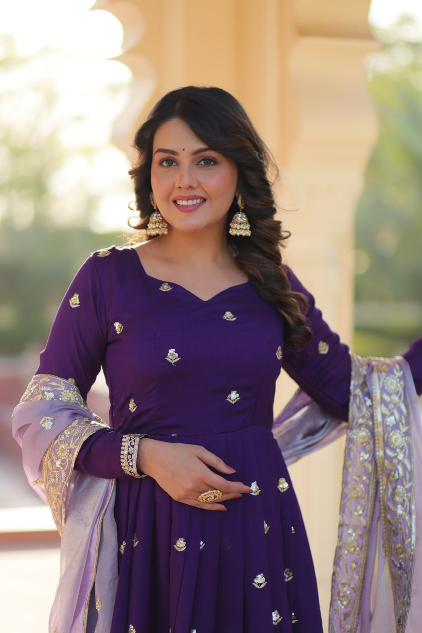 Premioum Designer Star Georgette Anarkali Set With Dupatta