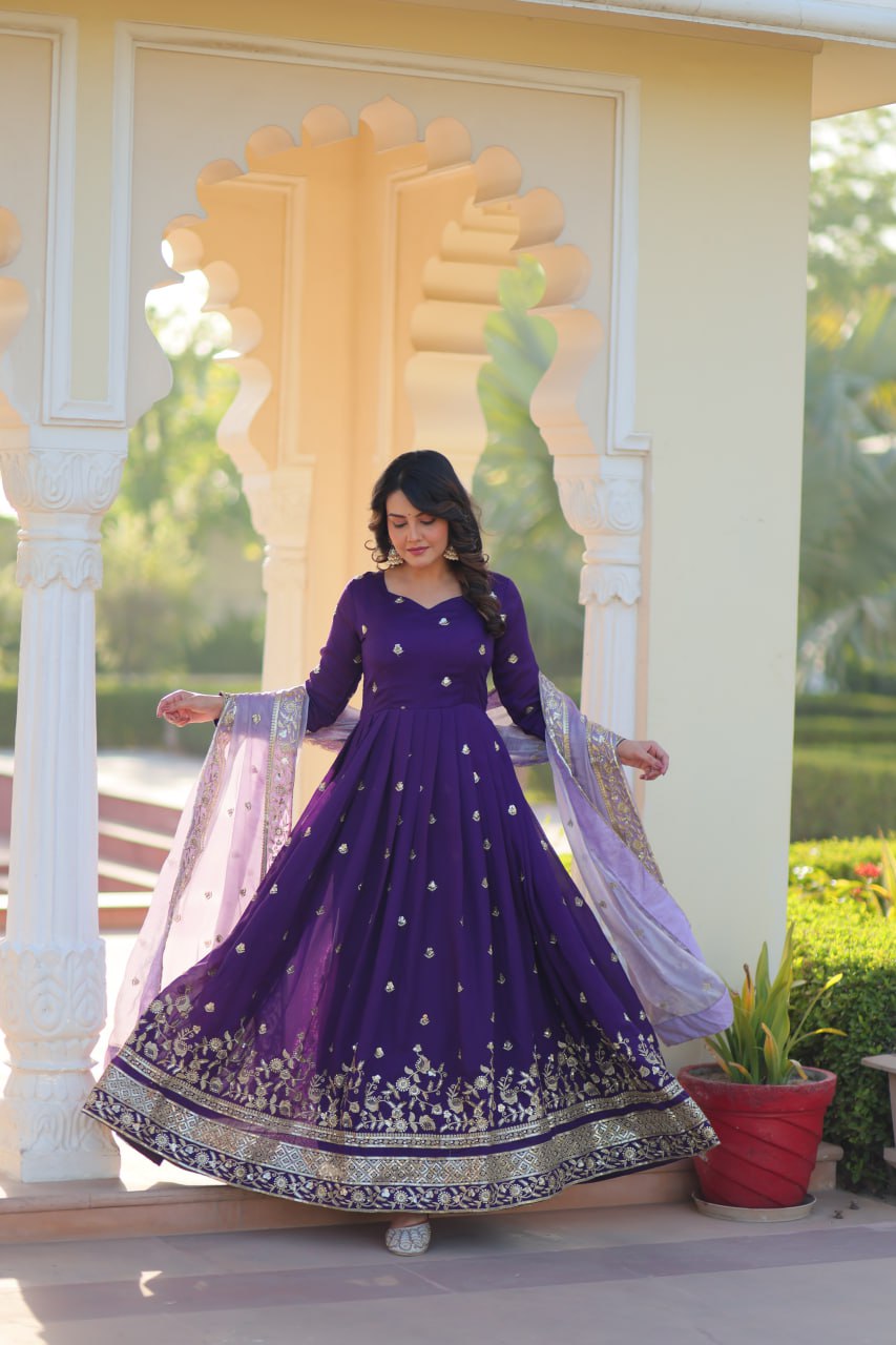Premioum Designer Star Georgette Anarkali Set With Dupatta