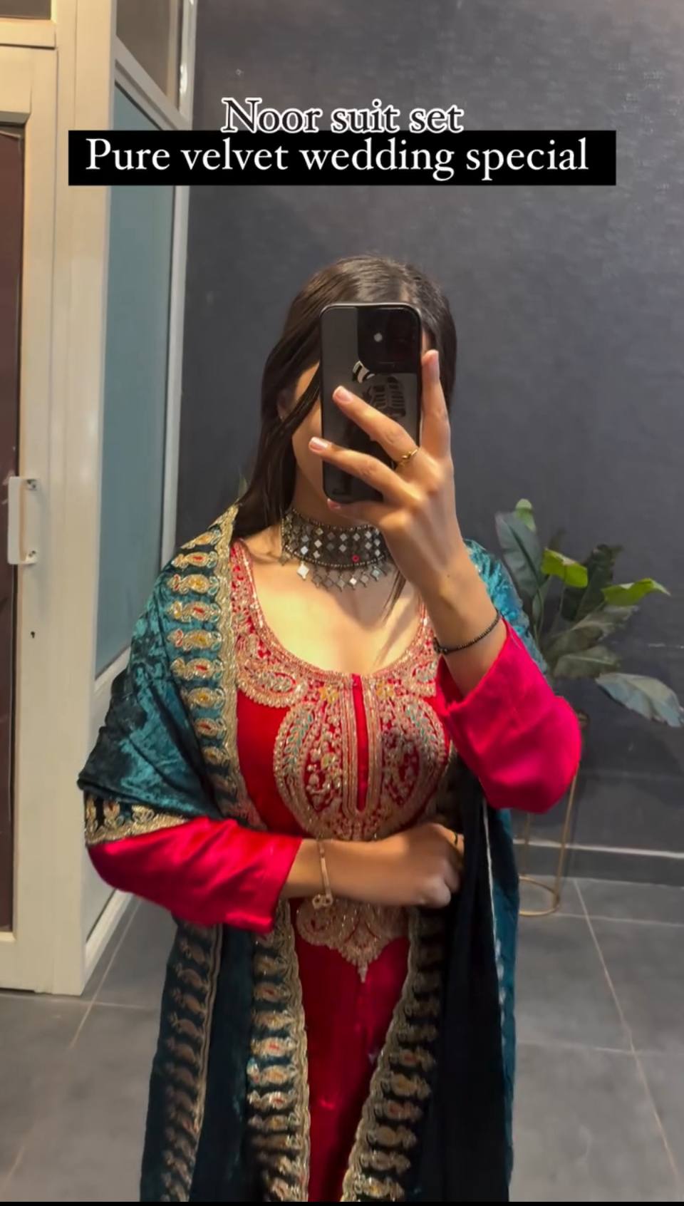 New Designer Premium Velvet Embroidery Work Kurta Set