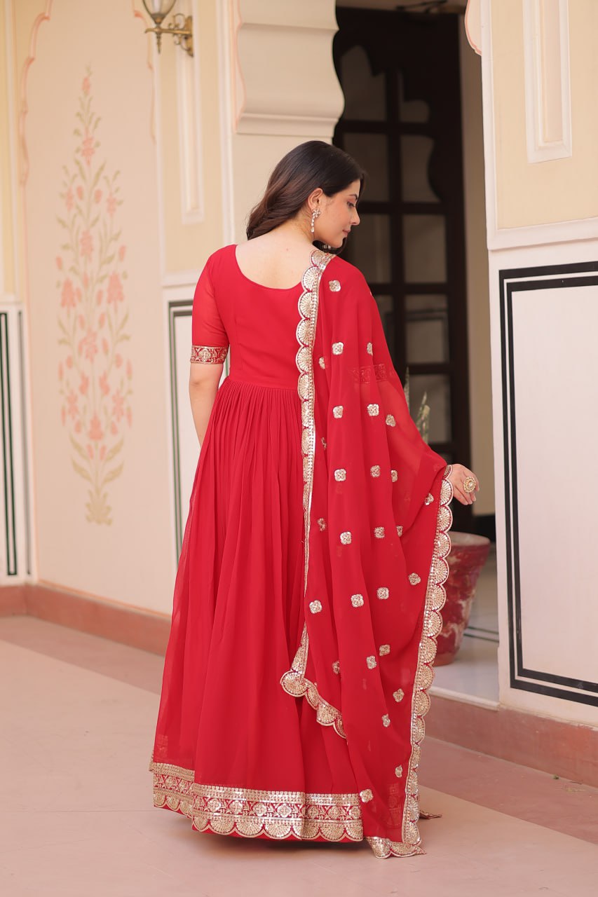 New Functionwear Faux Blooming Anarkali Set